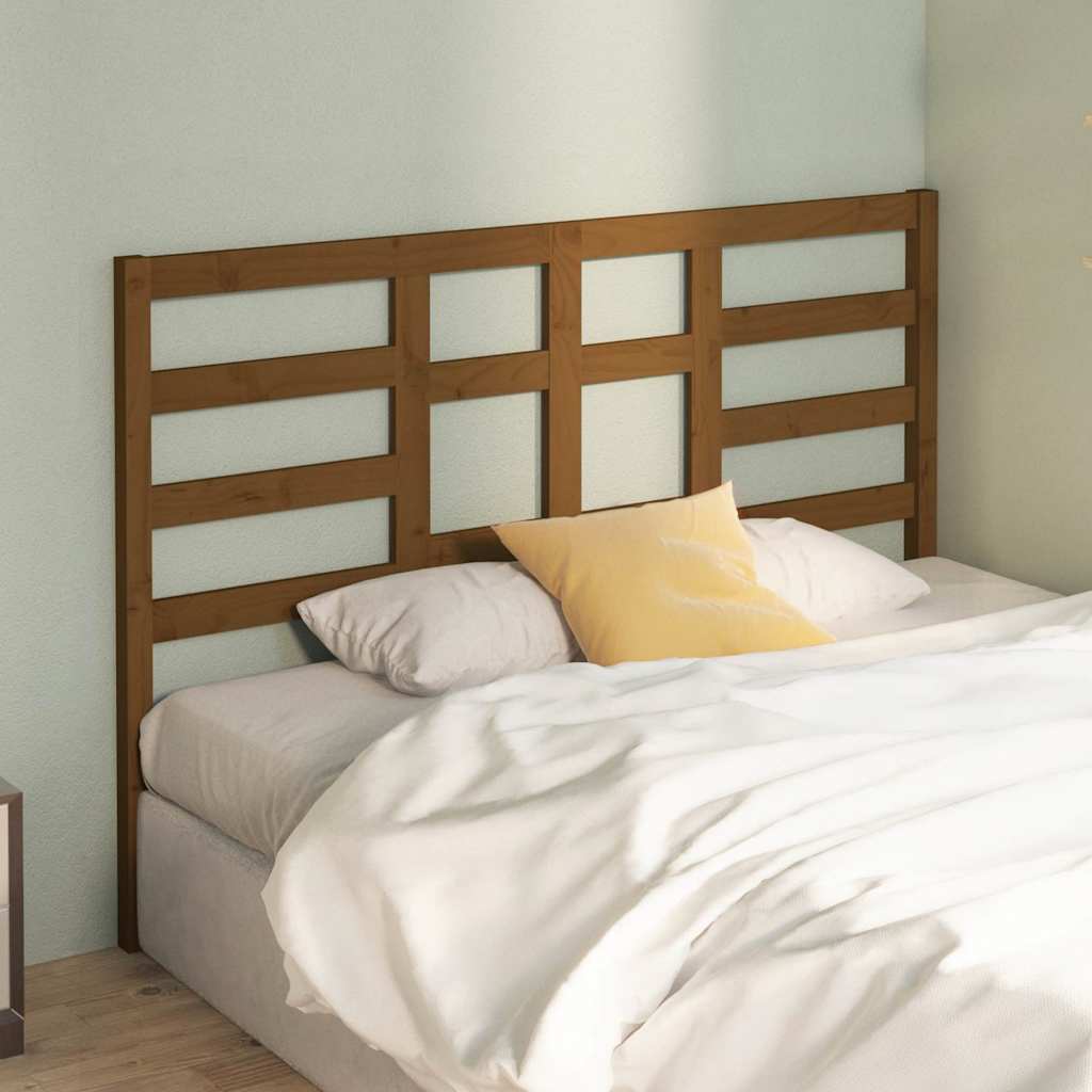 Vidaxl hoofdbord 126x4x104 cm massief grenenhout honingbruin