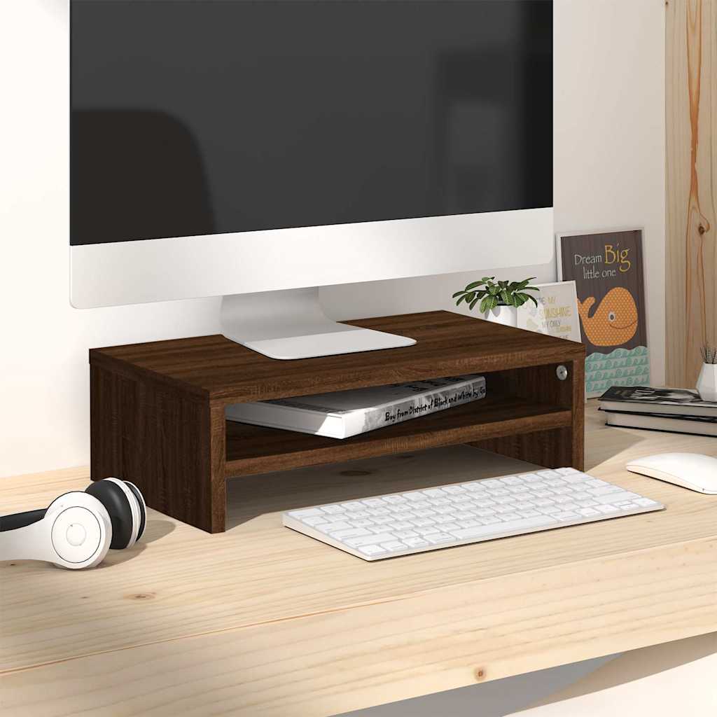 Vidaxl monitorstandaard 42x24x13 cm bewerkt hout bruin eikenkleur