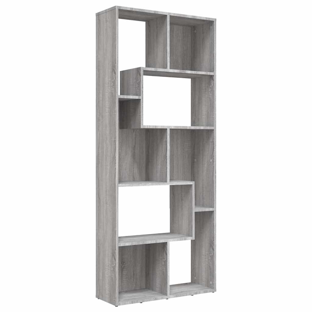 Vidaxl boekenkast 67x24x161 cm bewerkt hout grijs sonoma eikenkleurig