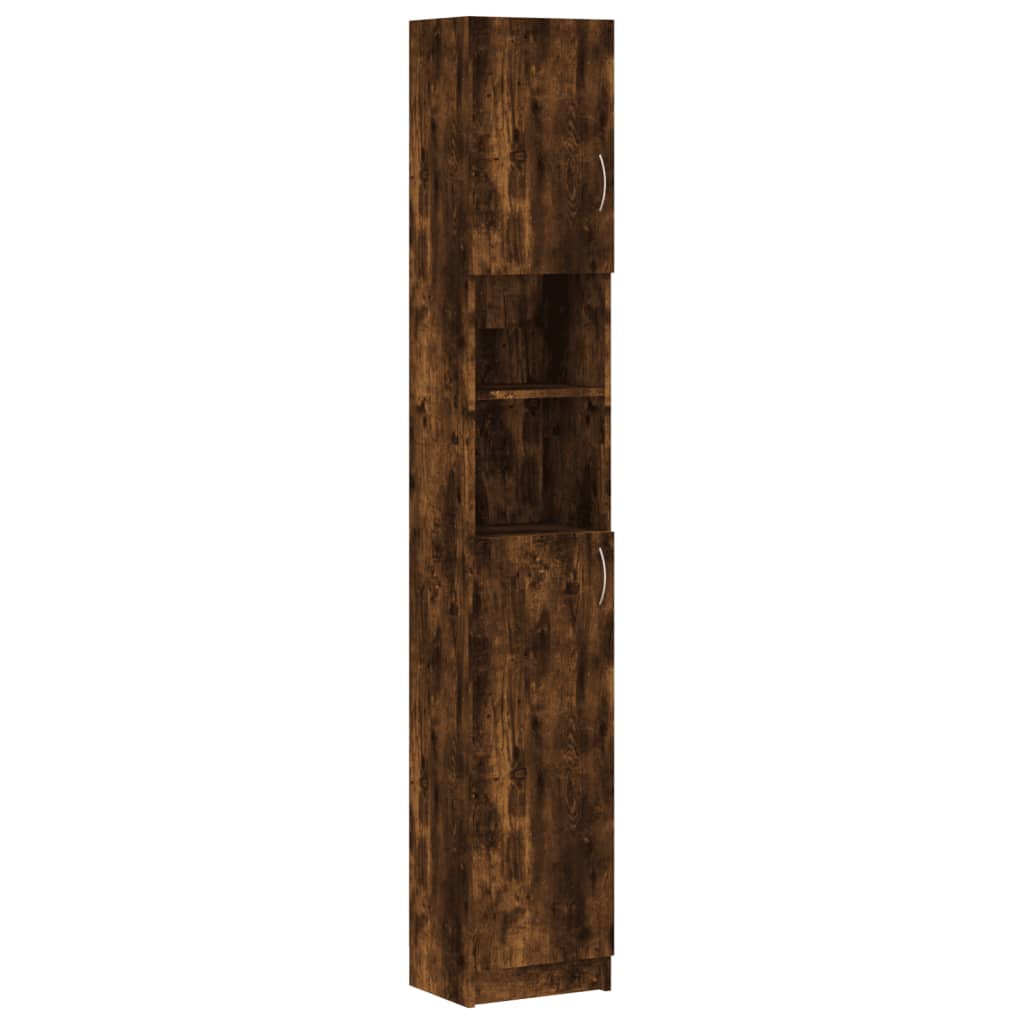 Vidaxl badkamerkast 32x25,5x190 cm bewerkt hout gerookt eikenkleurig