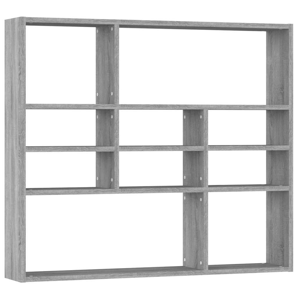 Vidaxl wandschap 90x16x78 cm bewerkt hout grijs sonoma eikenkleurig