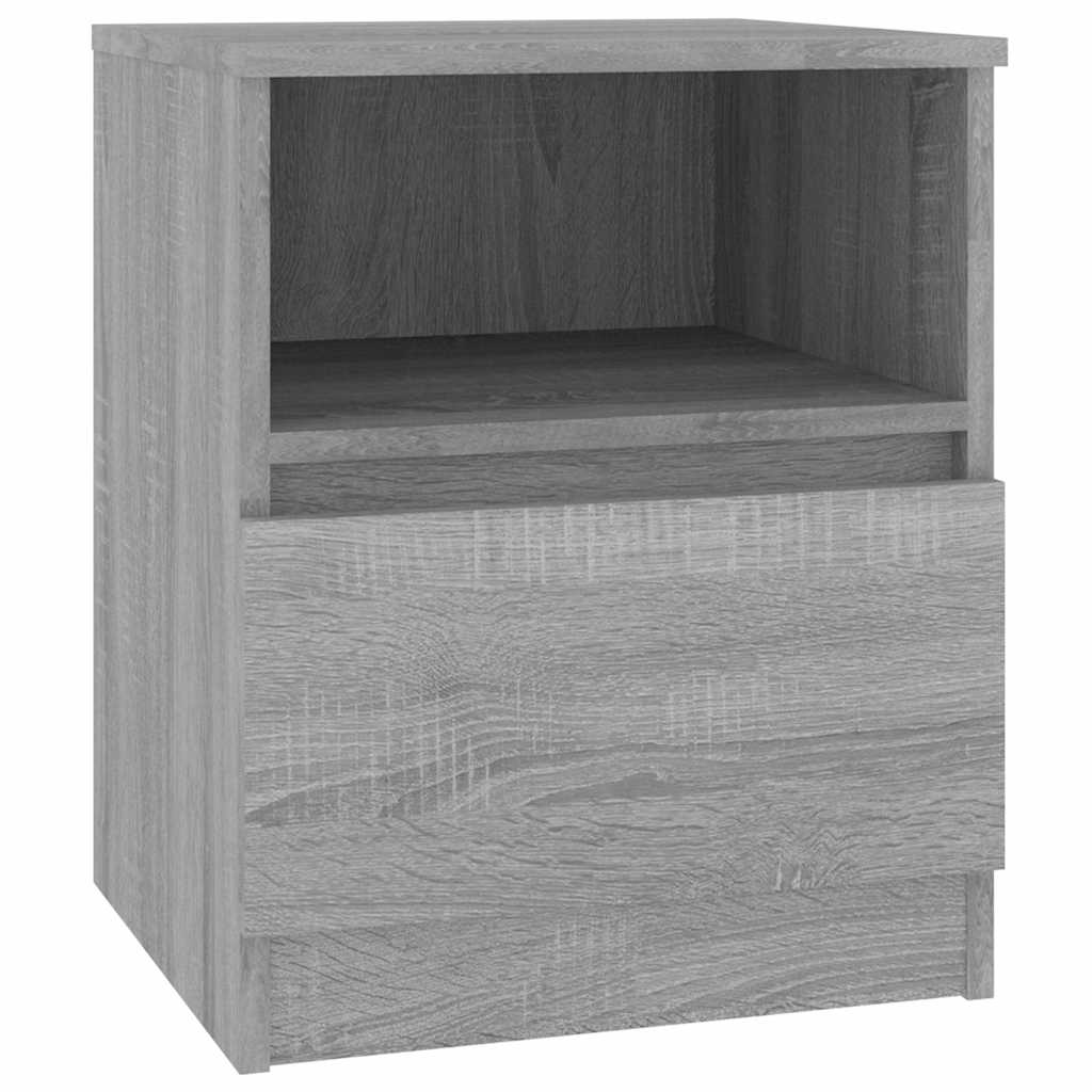 Vidaxl nachtkastje 40x40x50 cm bewerkt hout grijs sonoma eikenkleurig