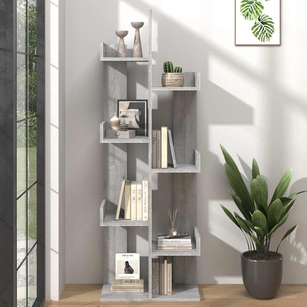 Vidaxl boekenkast 48x25,5x140 cm bewerkt hout grijs sonoma eikenkleur