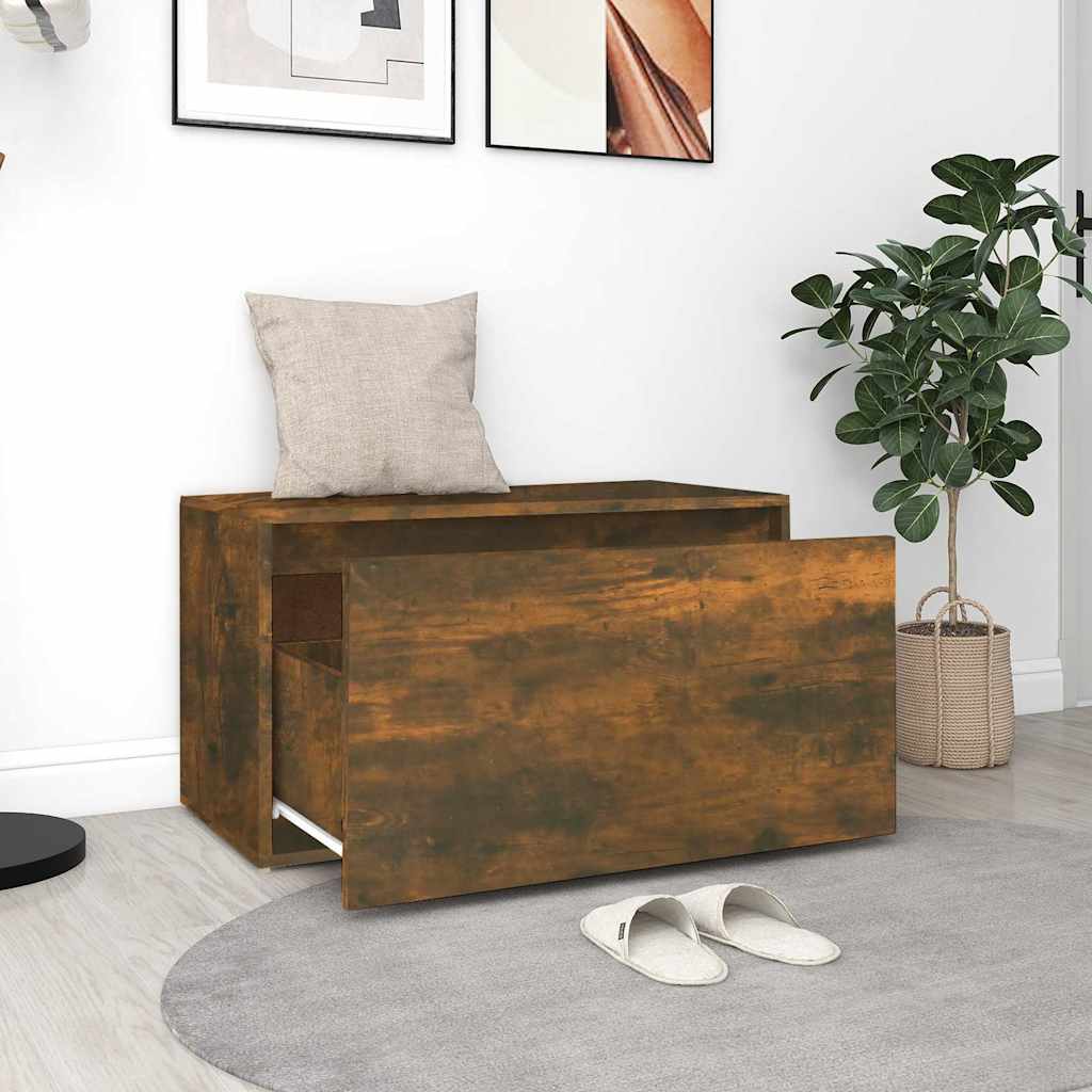 Vidaxl halbankje 80x40x45 cm bewerkt hout gerookt eikenkleurig