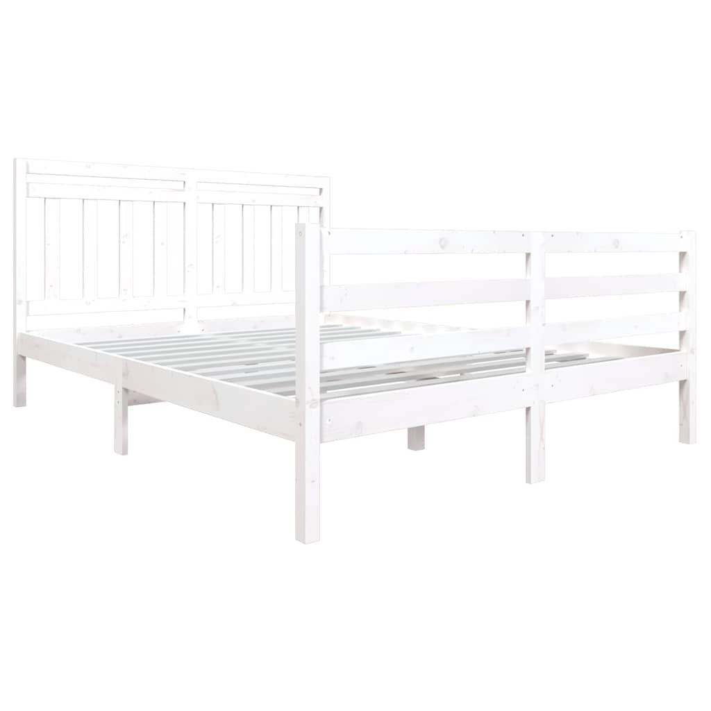 Vidaxl bedframe massief grenenhout wit 160x200 cm