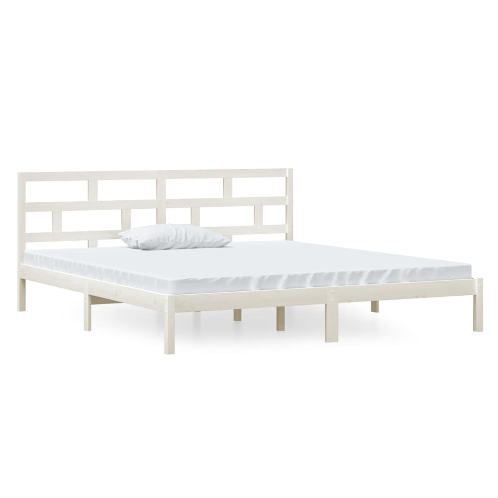 Vidaxl bedframe massief grenenhout wit 140x190 cm