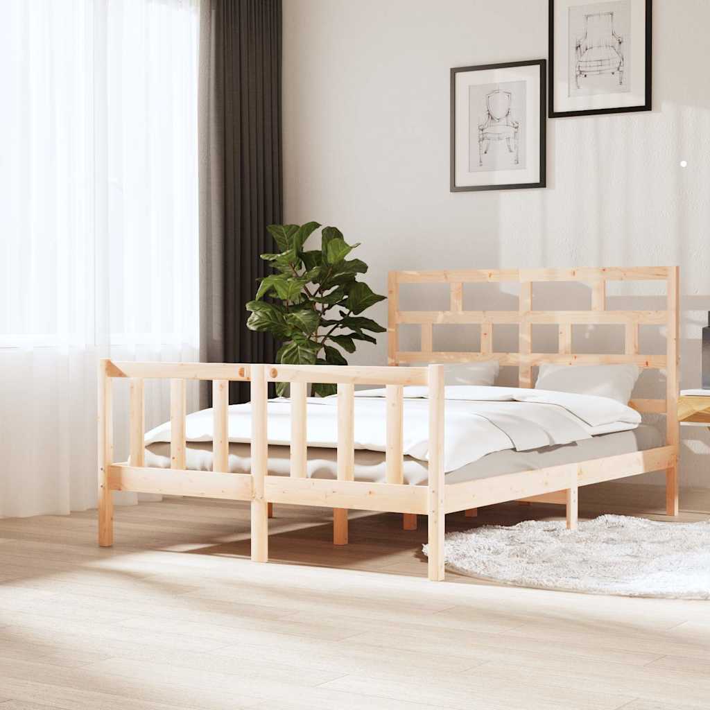 Vidaxl bedframe massief grenenhout 140x200 cm