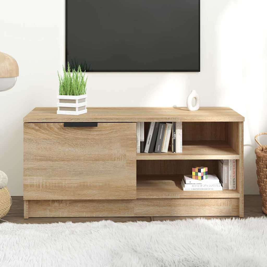 Vidaxl tv-meubel 80x35x36,5 cm bewerkt hout sonoma eikenkleurig