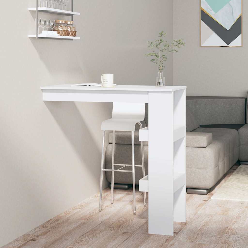 Vidaxl bartafel wandgemonteerd 102x45x103,5 cm hout hoogglans wit