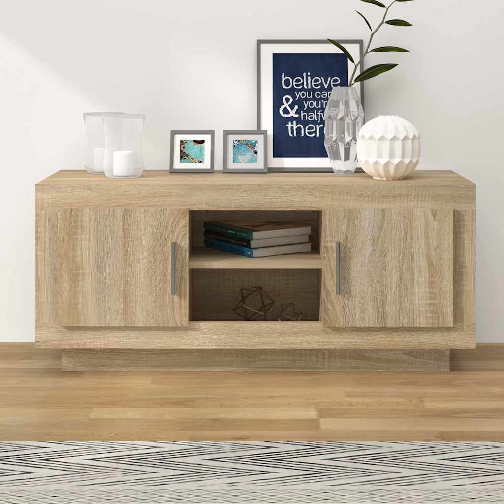 Vidaxl tv-meubel 102x35x45 cm bewerkt hout sonoma eikenkleurig