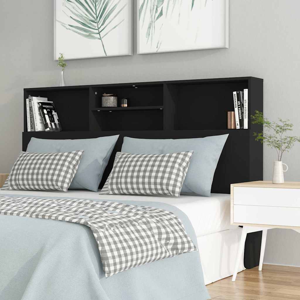 Vidaxl hoofdbordkast 160x19x103,5 cm zwart