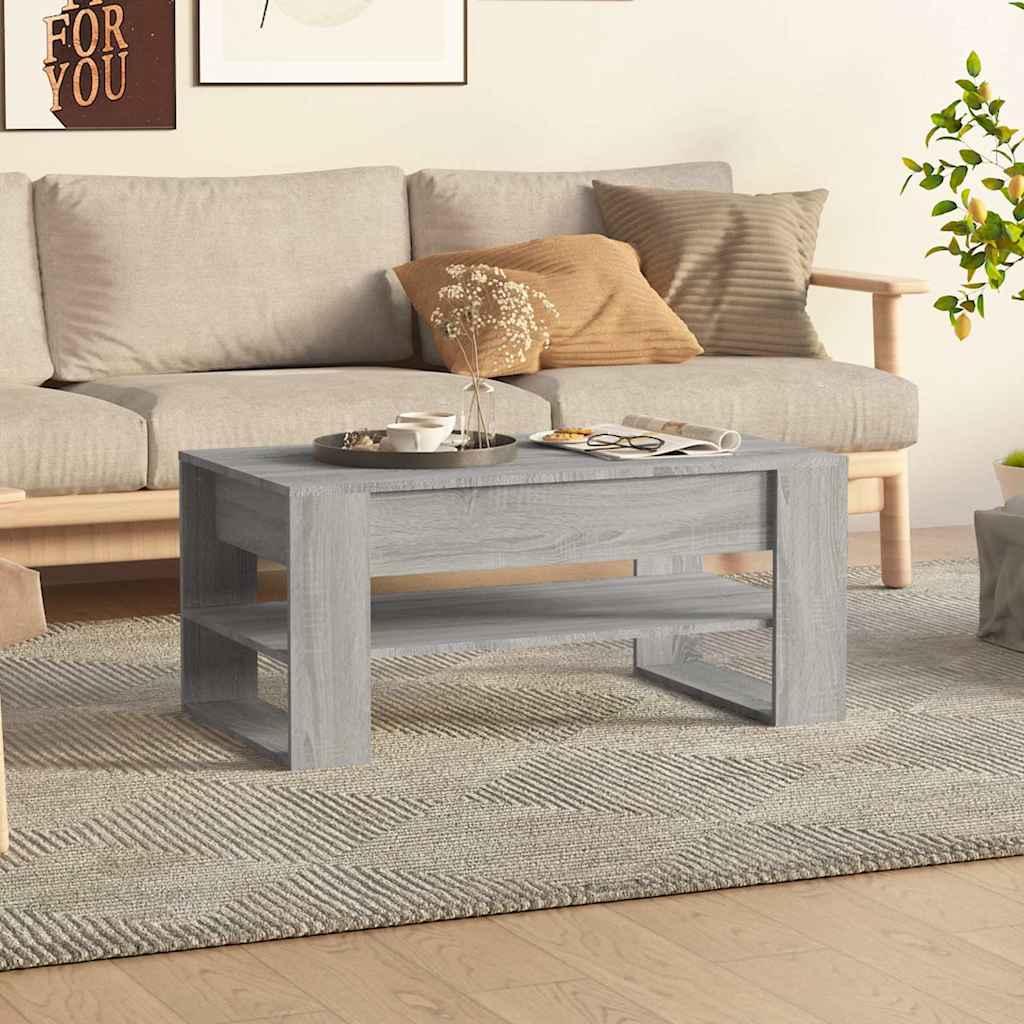 Vidaxl salontafel 102x55x45 cm bewerkt hout grijs sonoma eikenkleurig