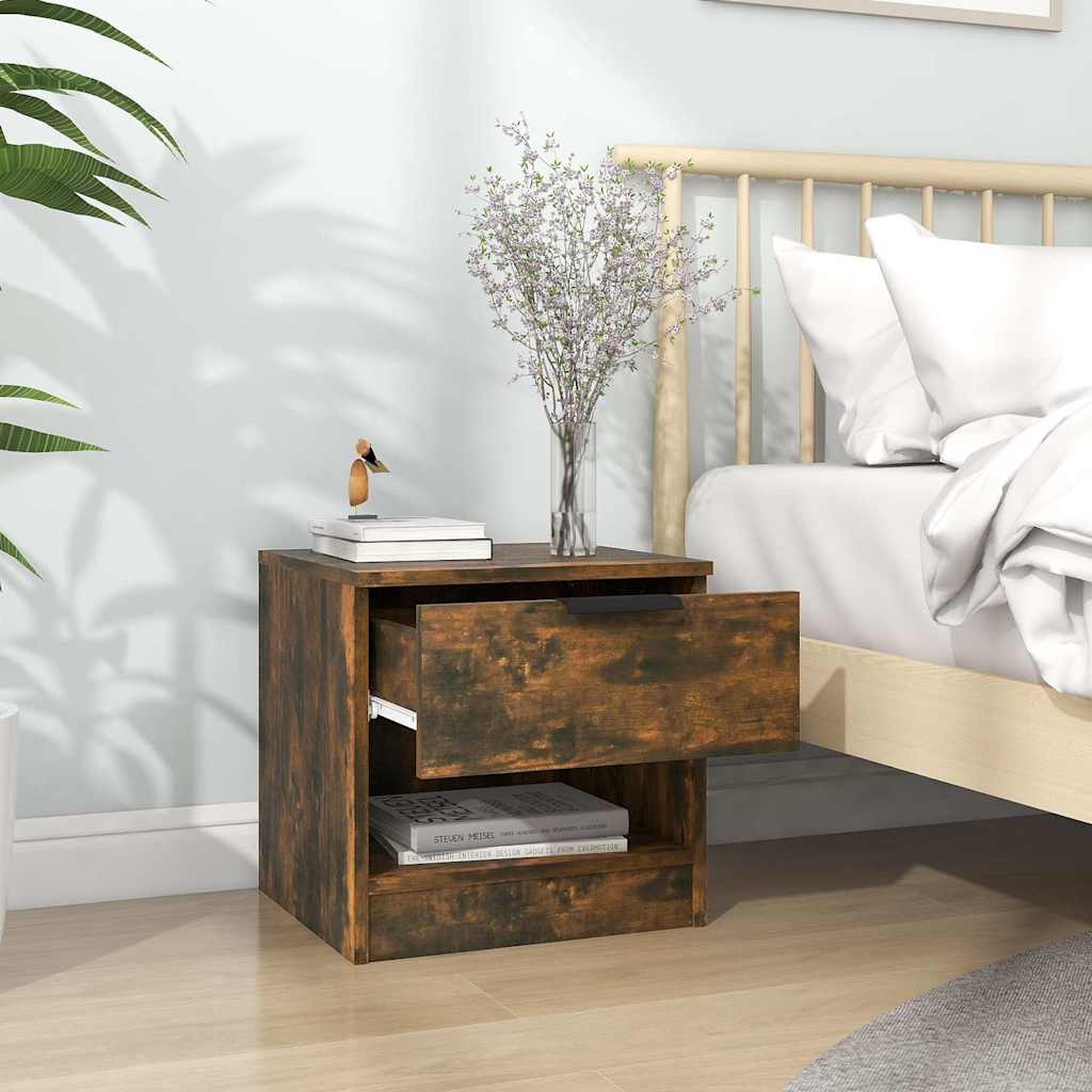 Vidaxl nachtkastjes 2 st bewerkt hout gerookt eikenkleurig