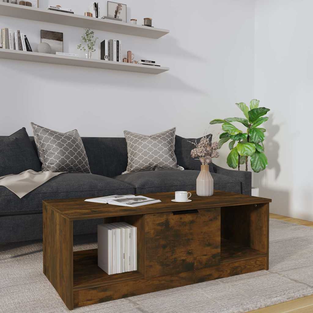 Vidaxl salontafel 102x50x36 cm bewerkt hout gerookt eikenkleurig