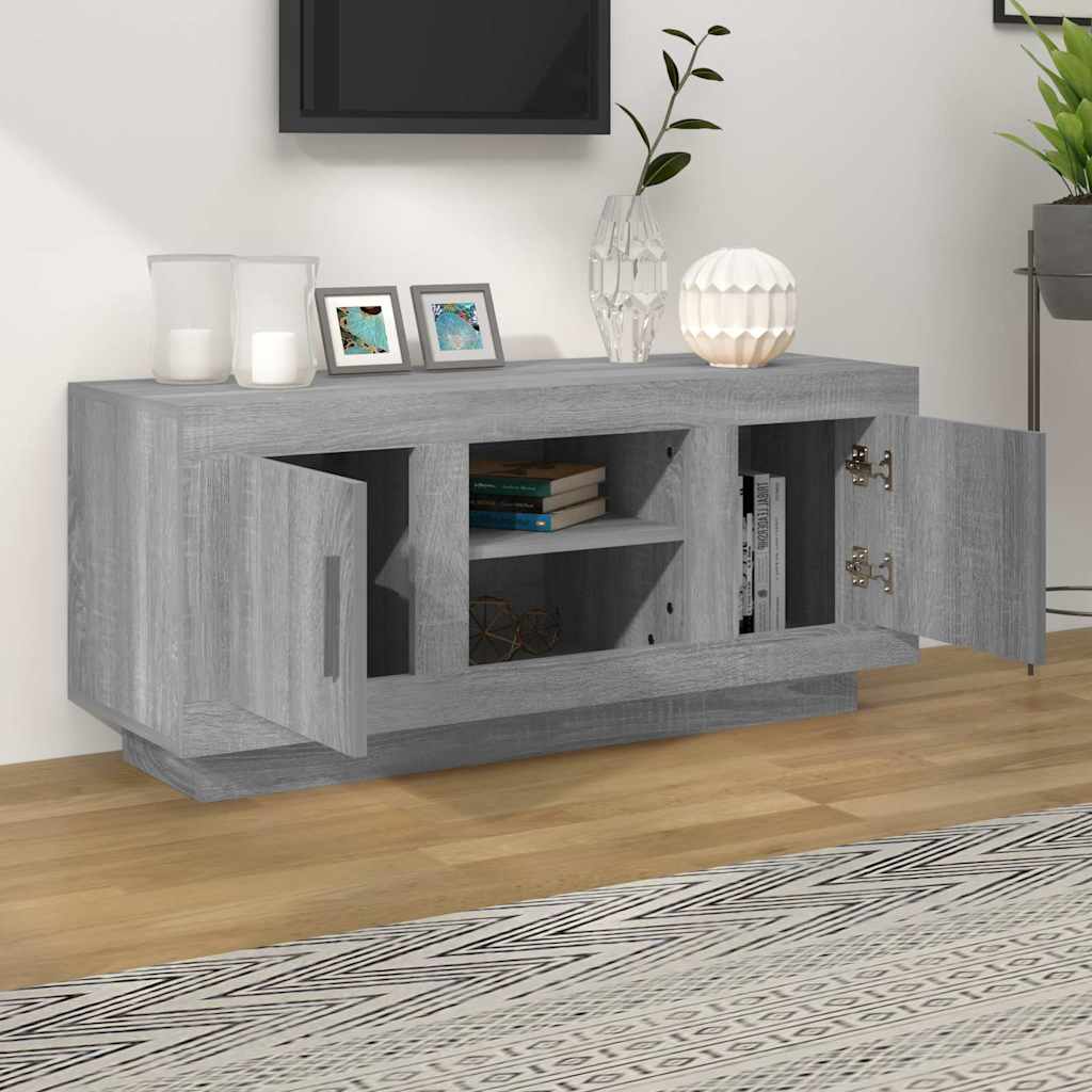 Vidaxl tv-meubel 102x35x45 cm bewerkt hout grijs sonoma eikenkleurig