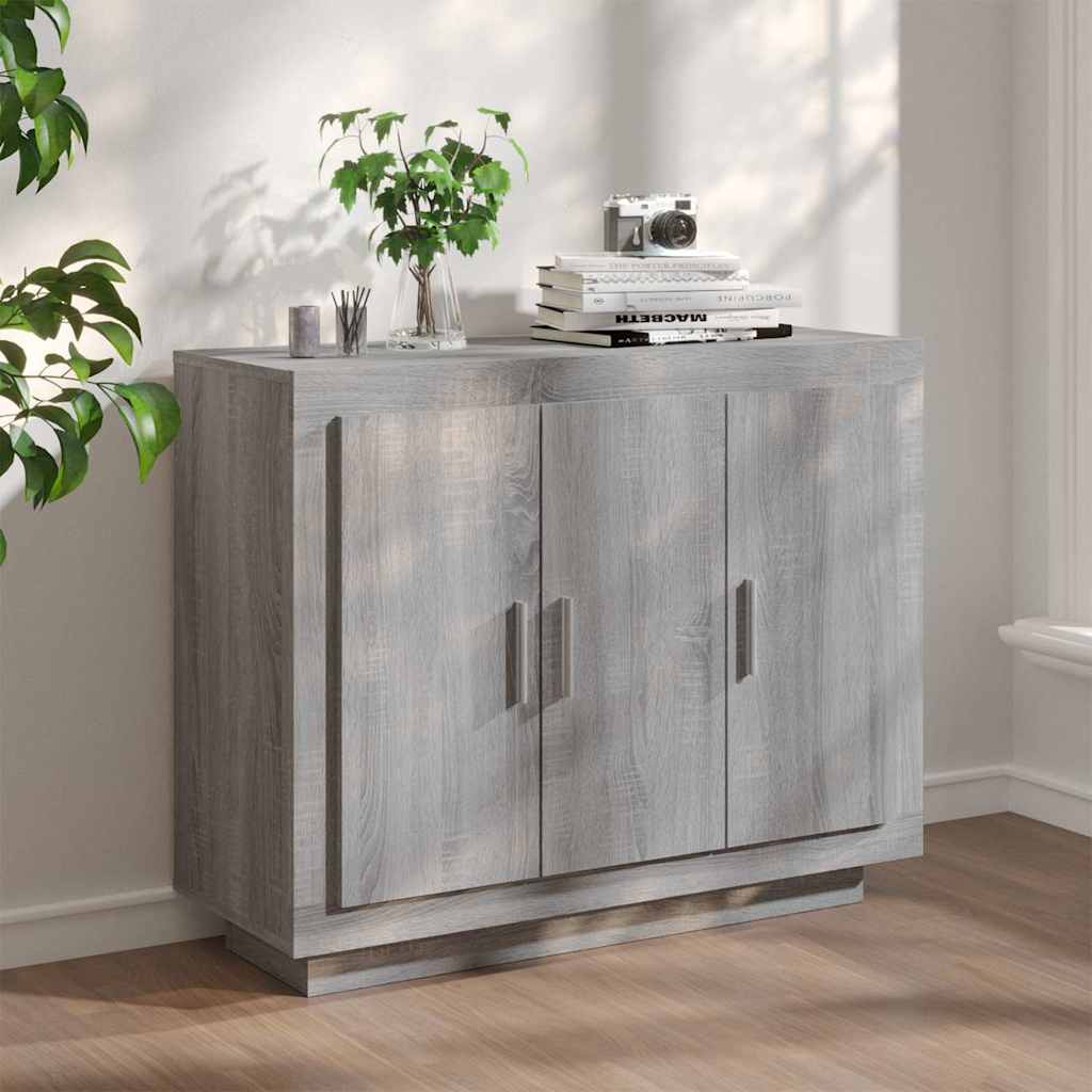 Vidaxl dressoir 92x35x75 cm bewerkt hout grijs sonoma eikenkleurig