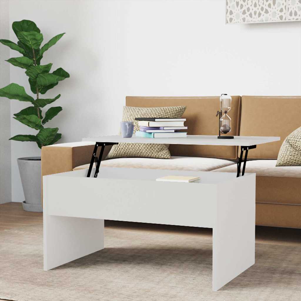 Vidaxl salontafel 80x50,5x41,5 cm bewerkt hout hoogglans wit