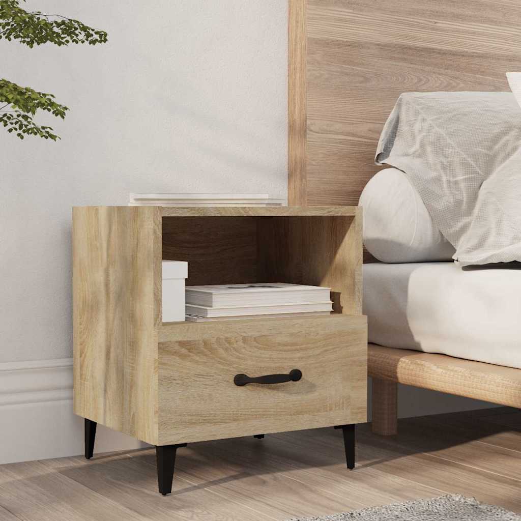 Vidaxl nachtkastje bewerkt hout sonoma eikenkleurig