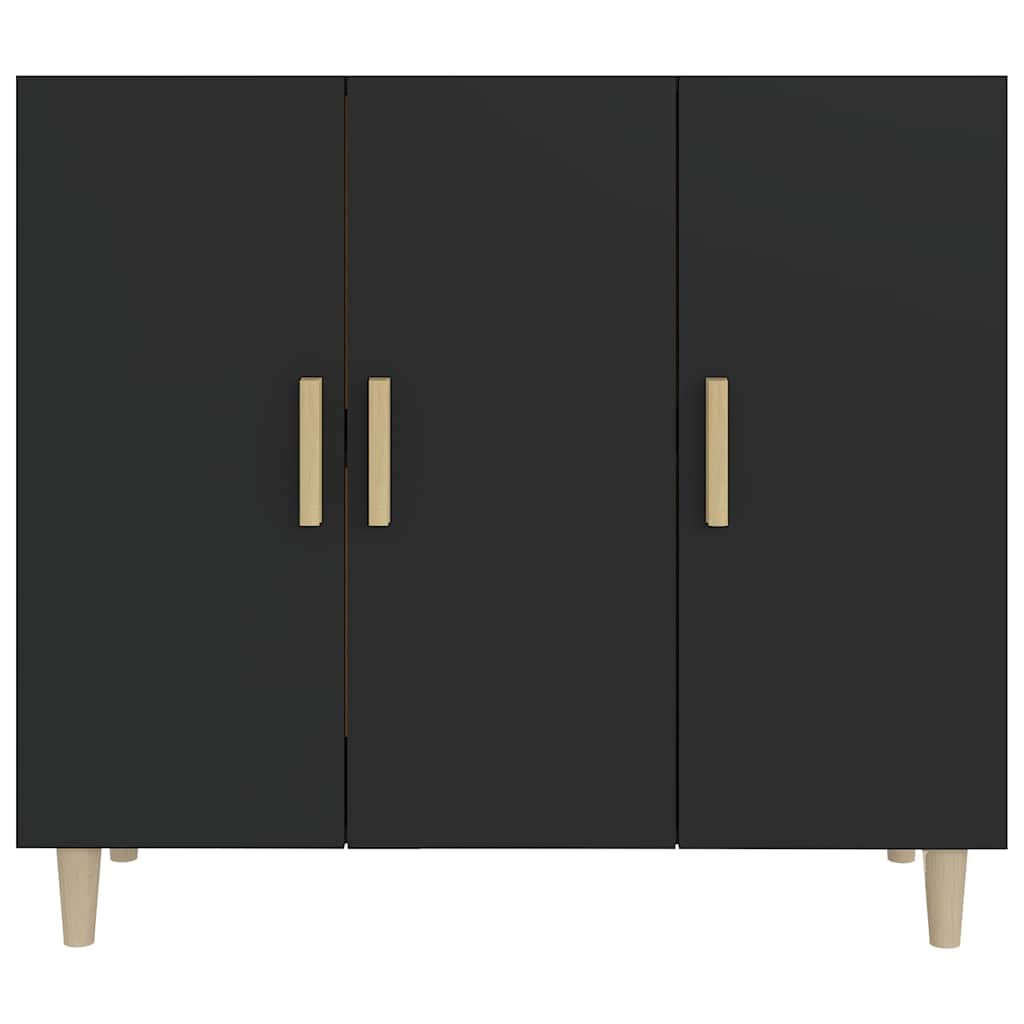 Vidaxl dressoir 90x34x80 cm bewerkt hout zwart