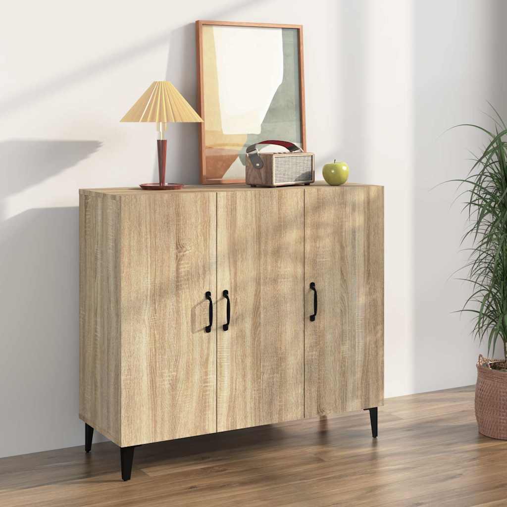 Vidaxl dressoir 90x34x80 cm bewerkt hout sonoma eikenkleurig