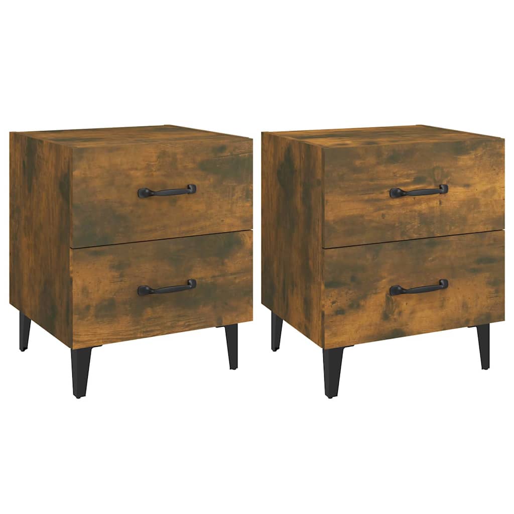 Vidaxl nachtkastjes 2 st 40x35x47,5 cm gerookt eikenkleurig