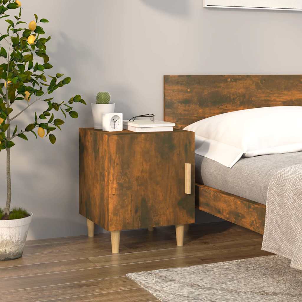 Vidaxl nachtkastje bewerkt hout gerookt eikenkleurig
