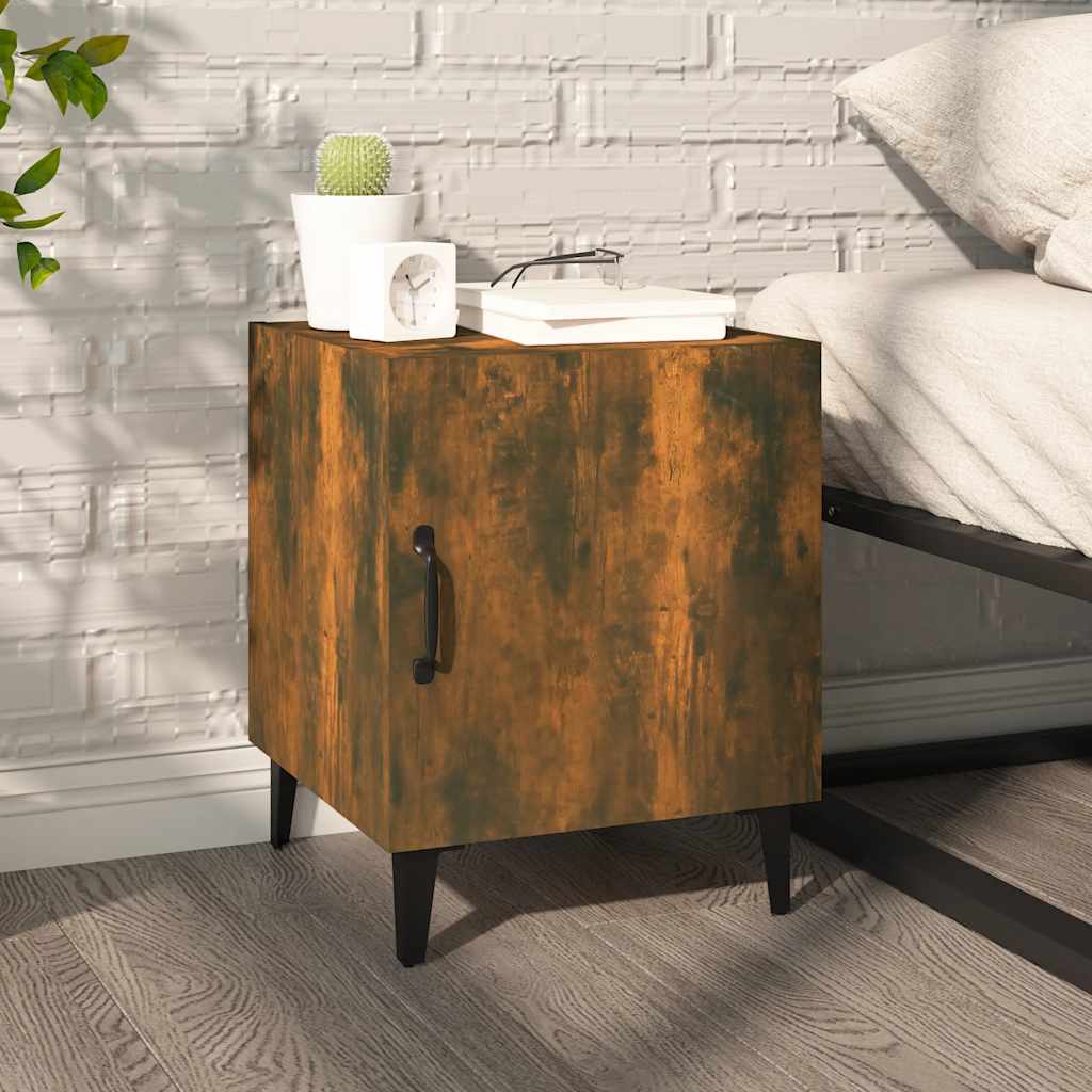 Vidaxl nachtkastje bewerkt hout gerookt eikenkleurig
