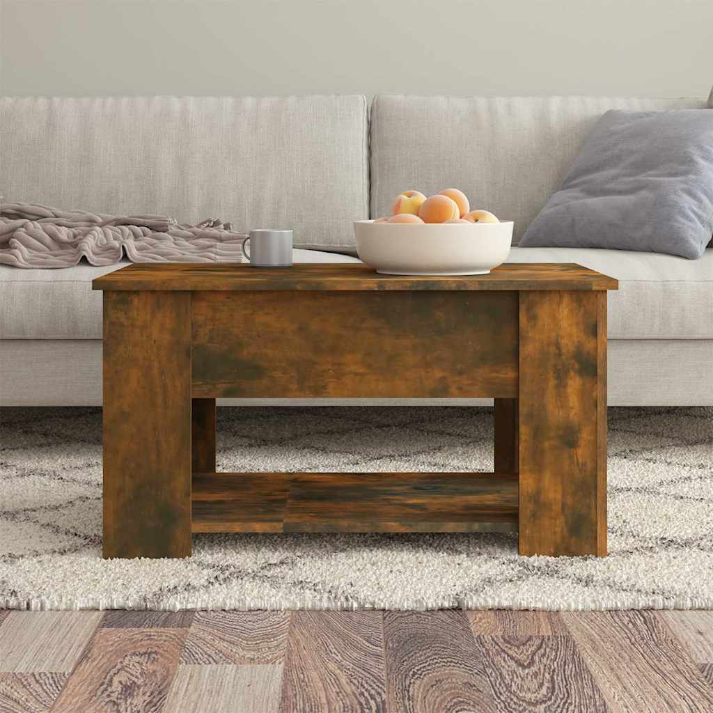 Vidaxl salontafel 79x49x41 cm bewerkt hout gerookt eikenkleurig
