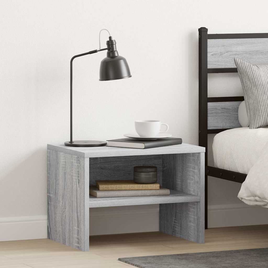 Vidaxl nachtkastje 40x30x30 cm bewerkt hout grijs sonoma eikenkleurig