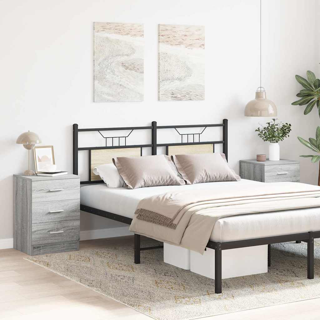 Vidaxl nachtkastjes 2 st 38x35x56 cm bewerkt hout grijs sonoma eiken