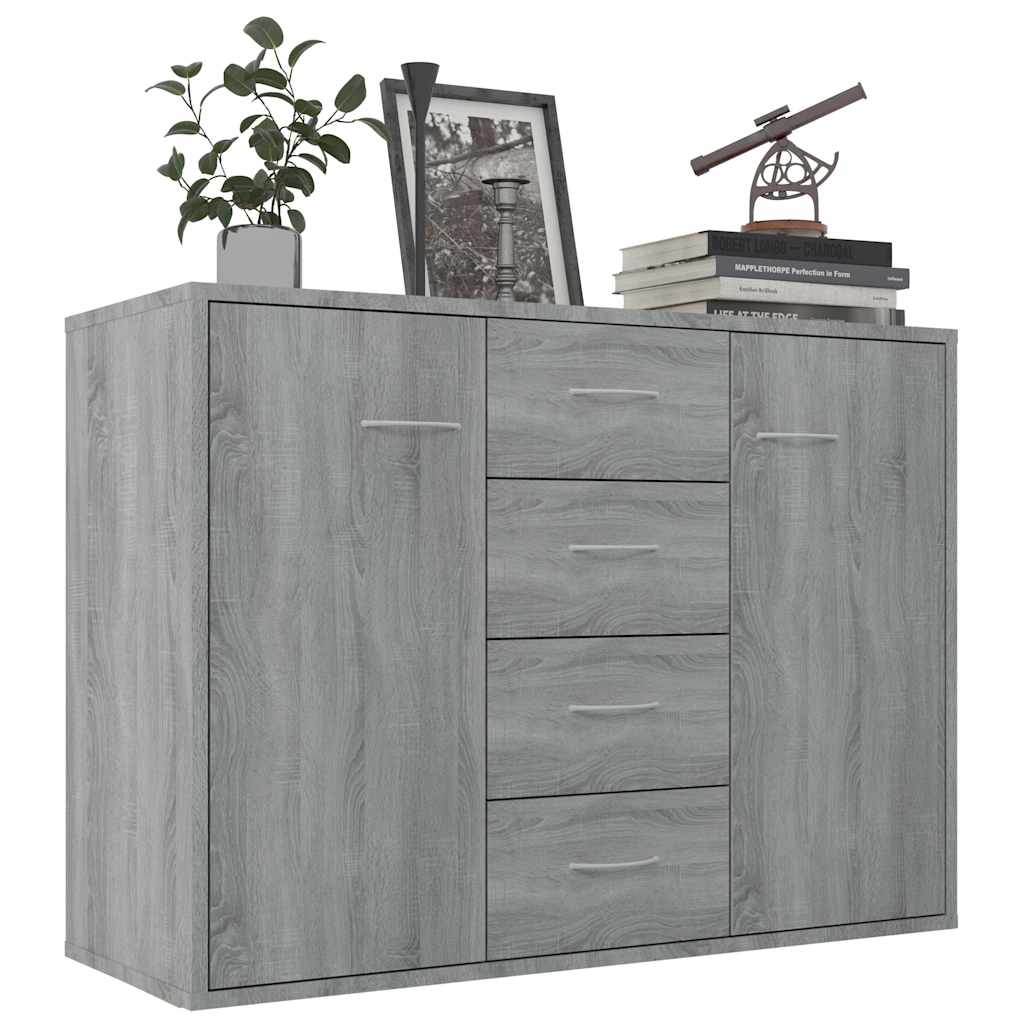 Vidaxl dressoir 88x30x65 cm bewerkt hout grijs sonoma eikenkleurig