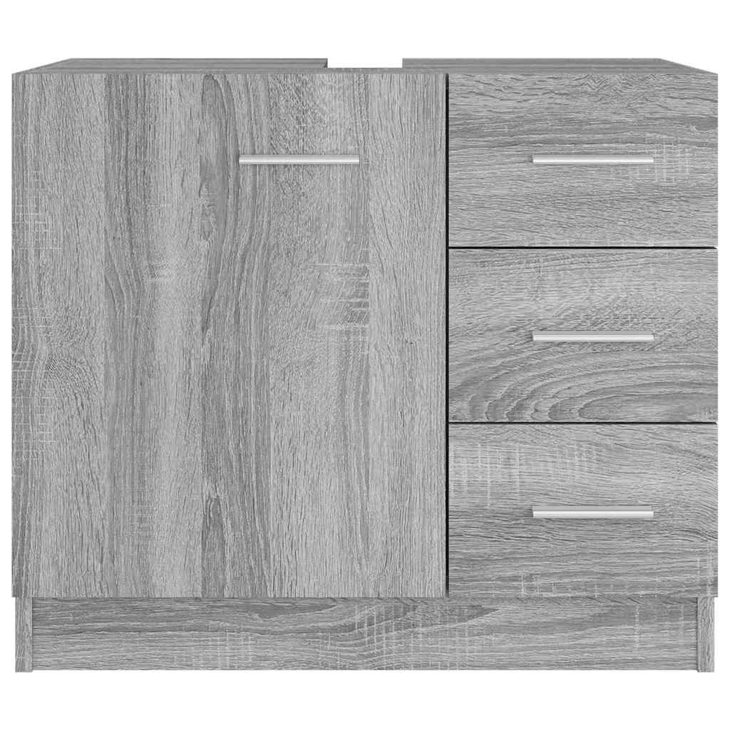 Vidaxl wastafelkast 63x30x54 cm bewerkt hout grijs sonoma eikenkleurig