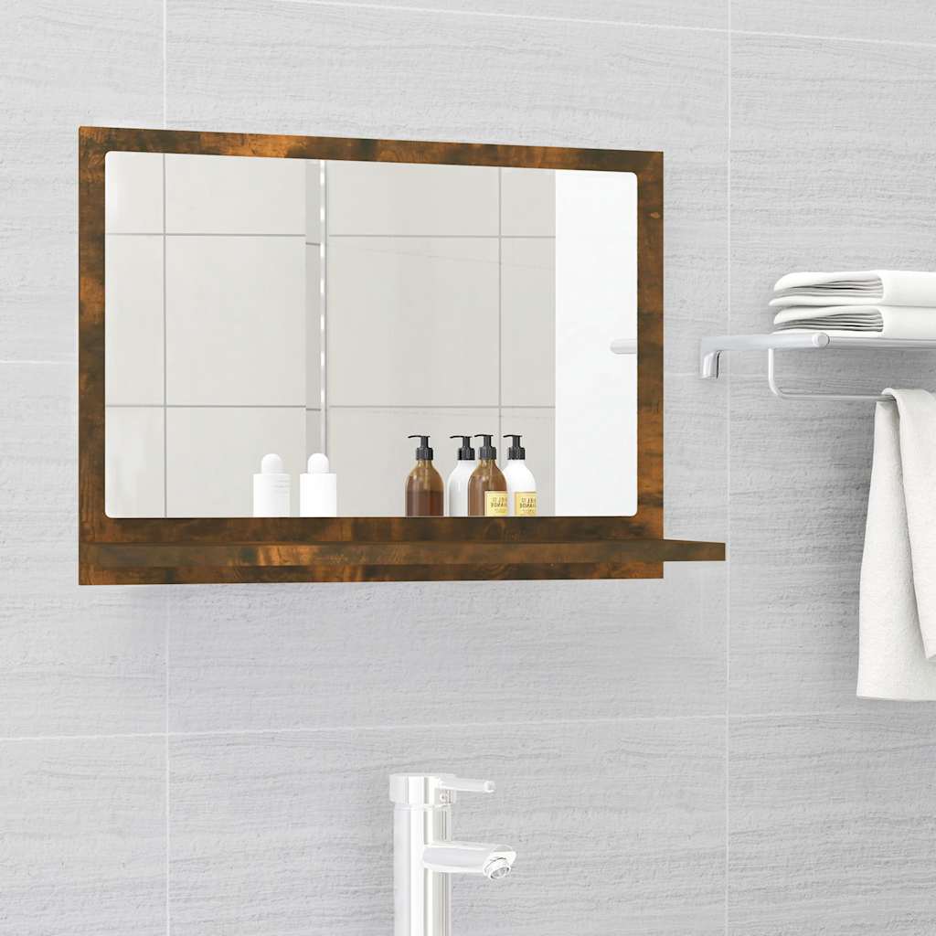 Vidaxl badkamerspiegel 60x10,5x37 cm bewerkt hout gerookt eikenkleurig