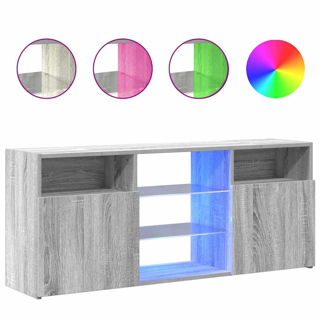 Vidaxl tv-meubel met led-verlichting 120x30x50 cm grijs sonoma eiken