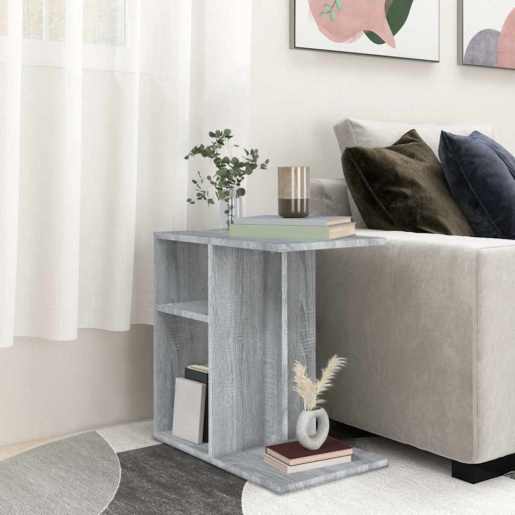 Vidaxl bijzettafel 50x30x50 cm bewerkt hout grijs sonoma eikenkleurig