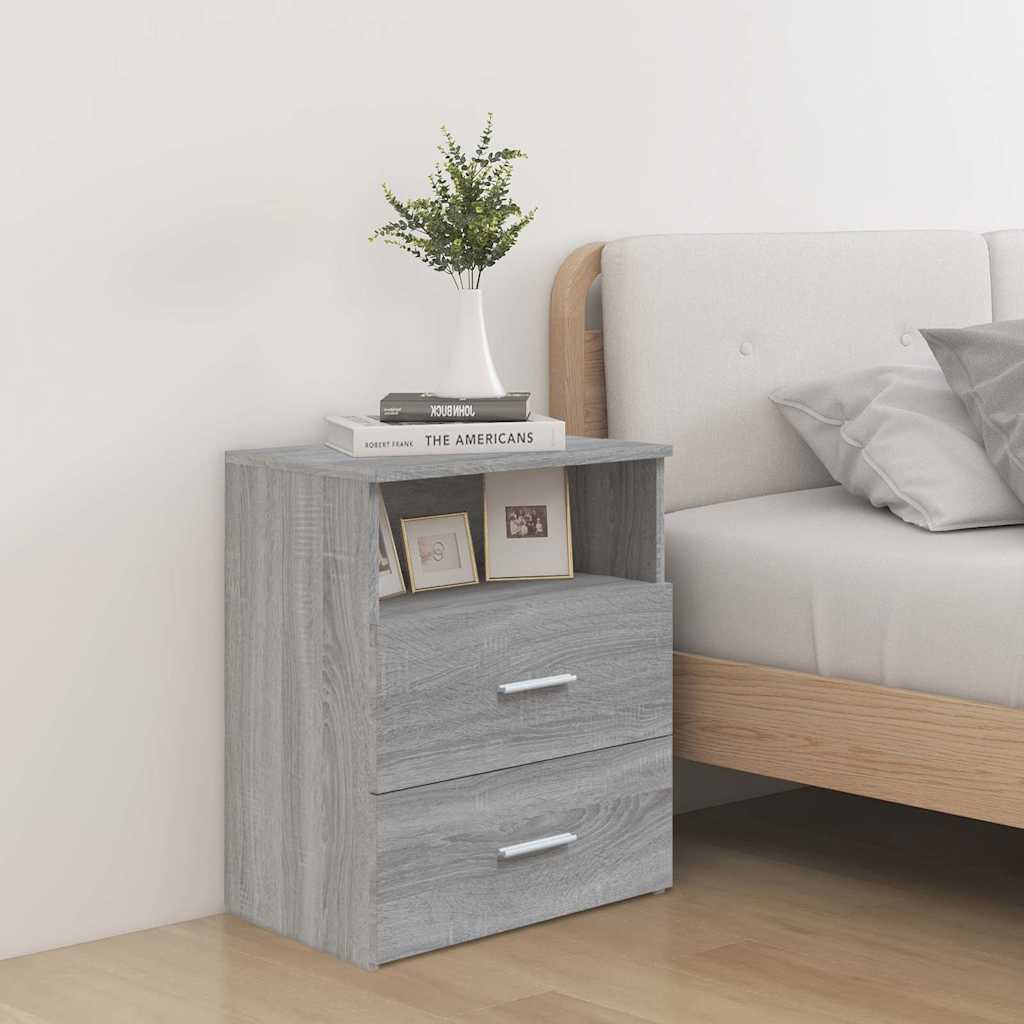 Vidaxl nachtkastjes 2 st 50x32x60 cm grijs sonoma eikenkleurig