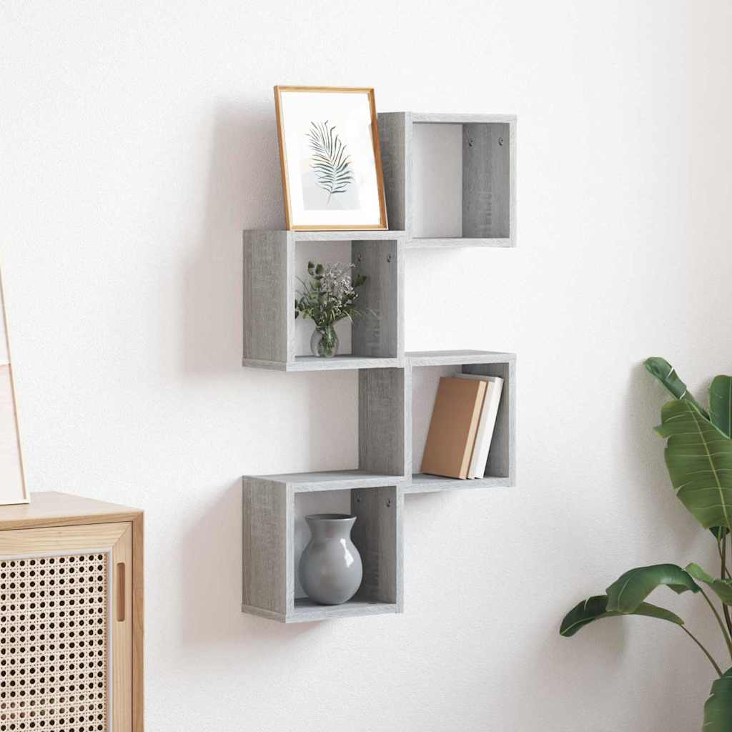 Vidaxl wandschappen 4 pcs grijs sonoma 26 x 15 x 26 cm bewerkt hout