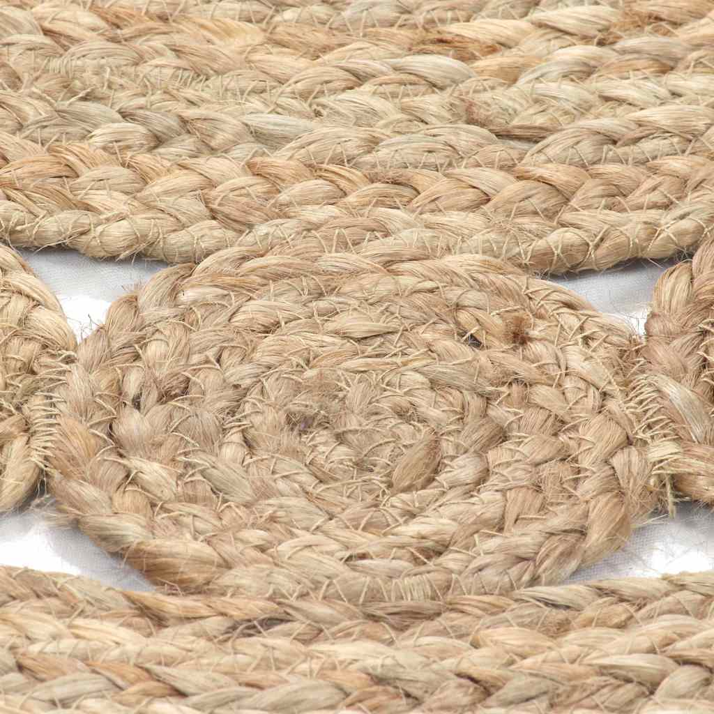 Vidaxl tapijt met ontwerp rond 240 cm gevlochten jute