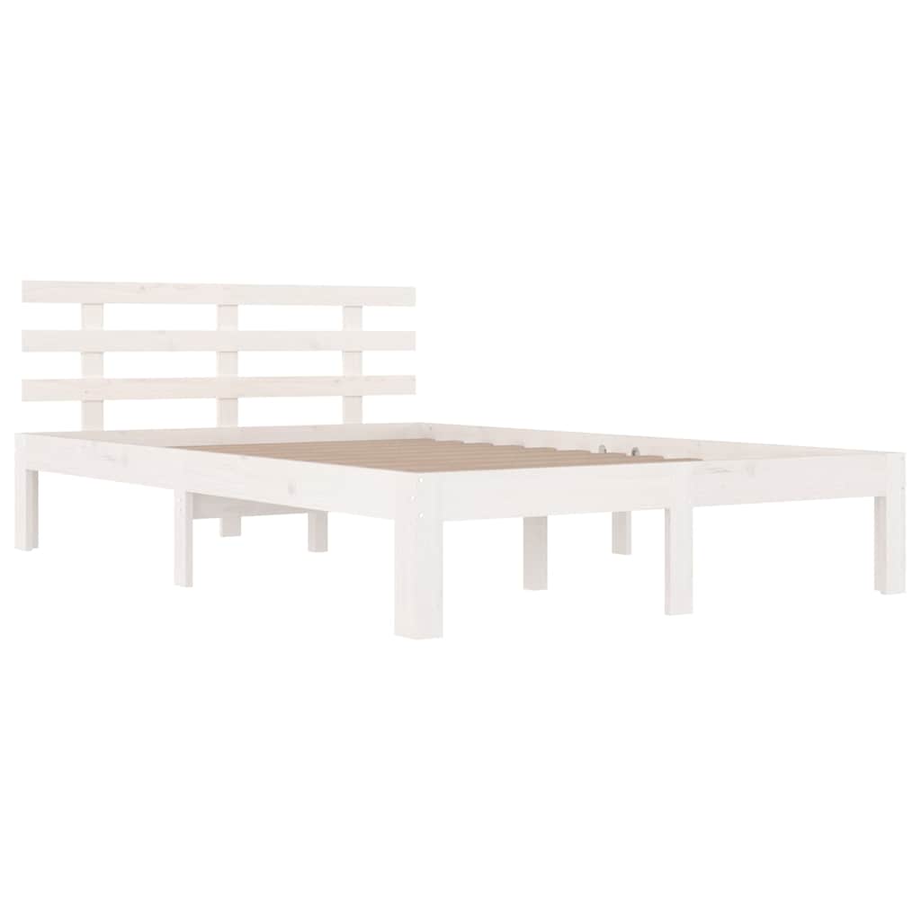 Vidaxl bedframe massief hout wit 120x190 cm