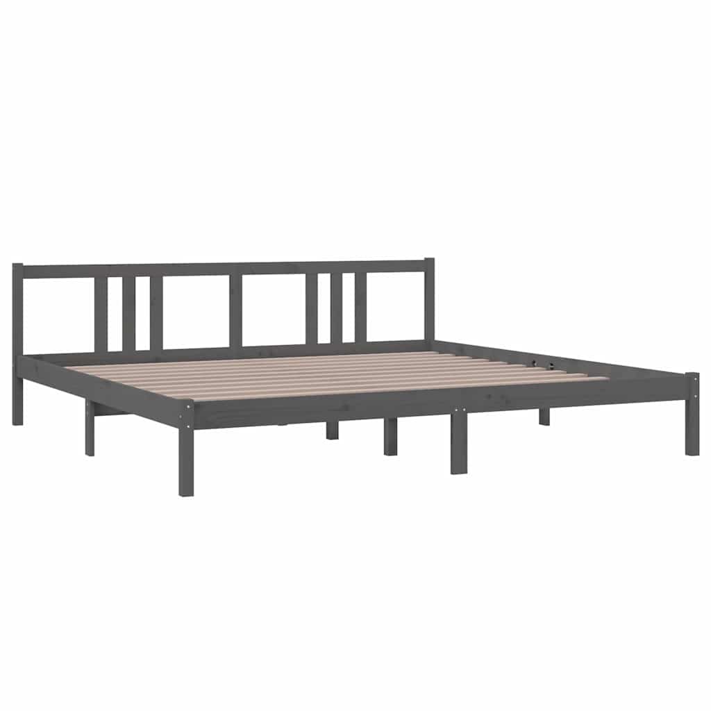 Vidaxl bedframe massief hout grijs 200x200 cm