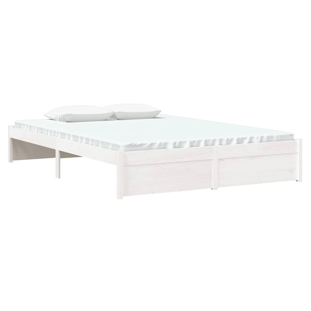 Vidaxl bedframe massief hout wit 140x190 cm