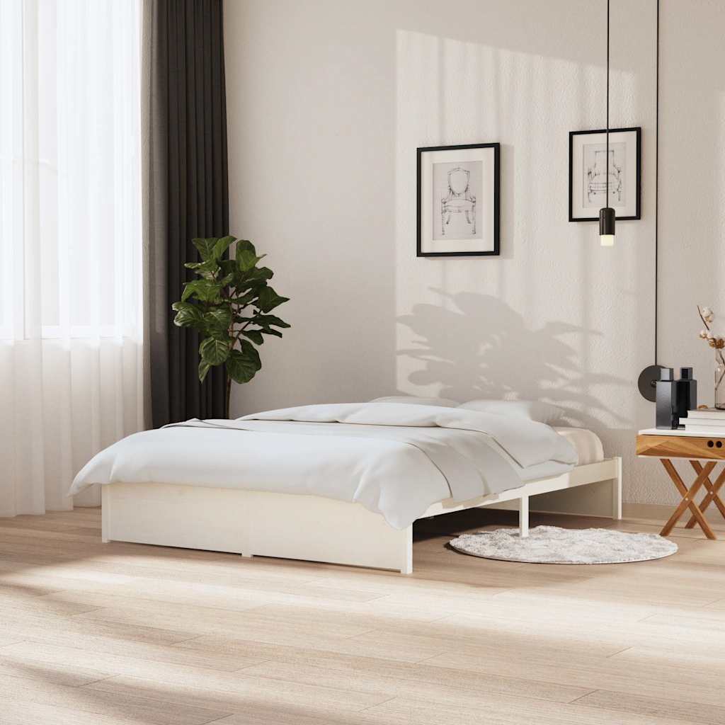 Vidaxl bedframe massief hout wit 150x200 cm