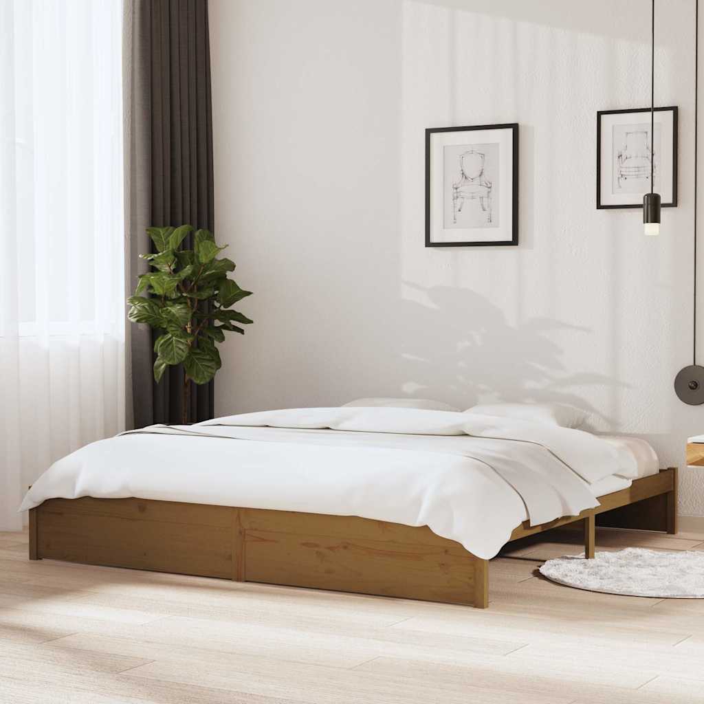 Vidaxl bedframe massief hout honingbruin 200x200 cm