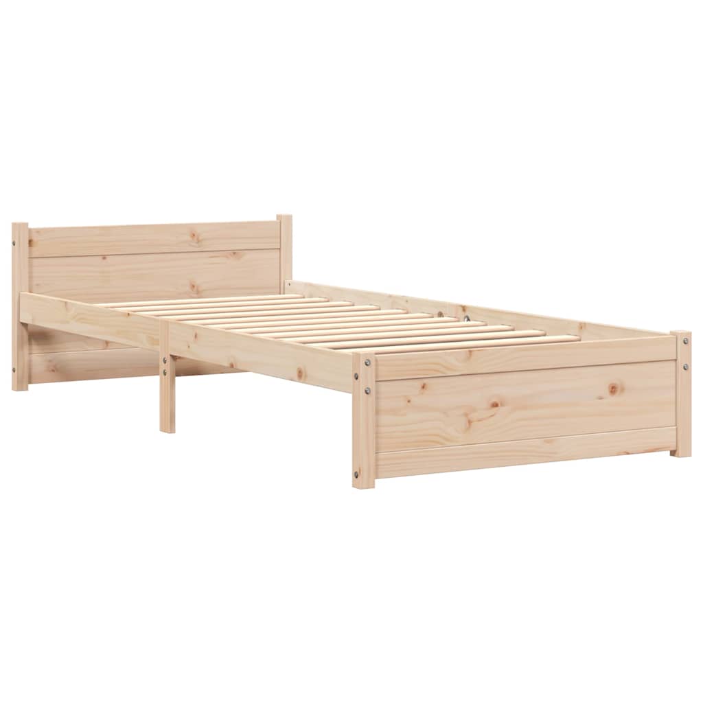 Vidaxl bedframe massief hout 75x190 cm