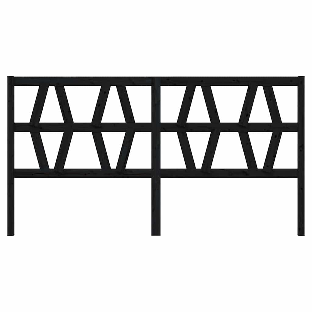 Vidaxl hoofdbord 206x4x100 cm massief grenenhout zwart