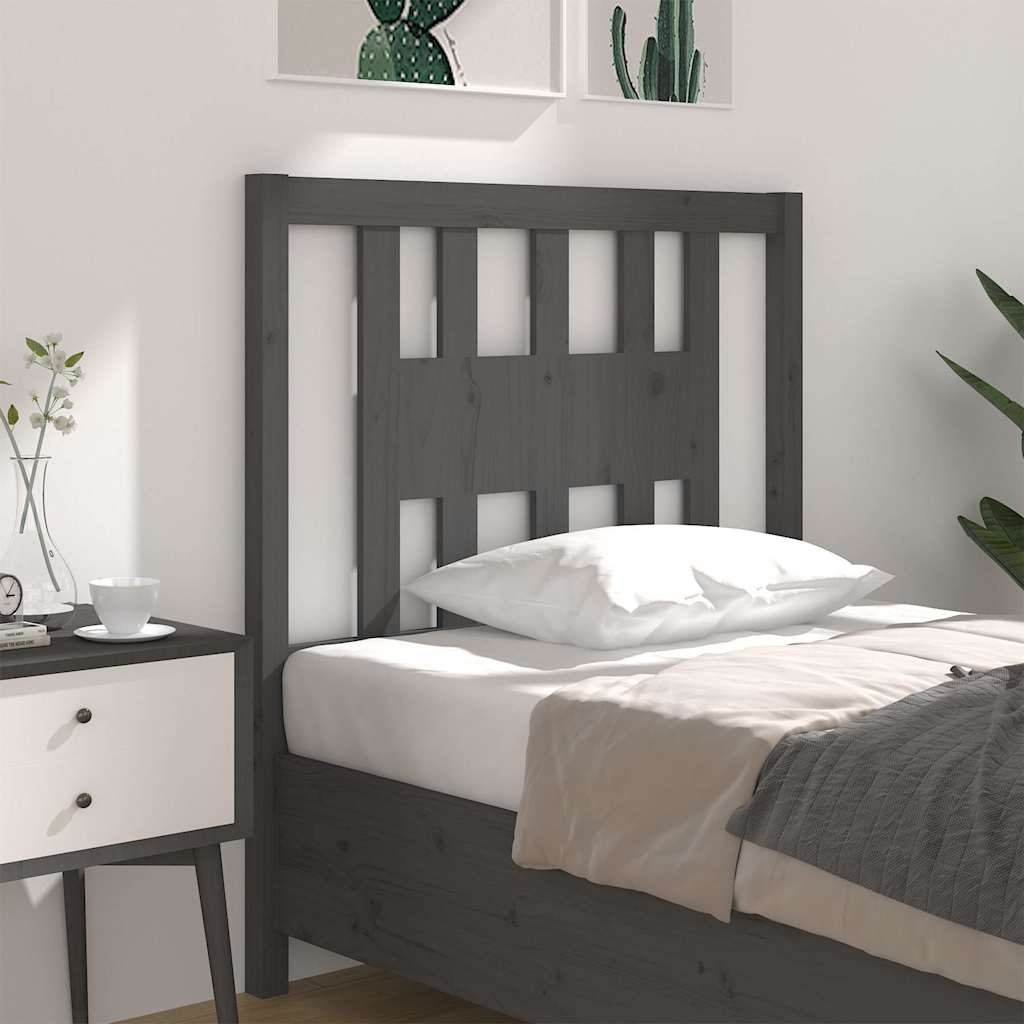 Vidaxl hoofdbord 81x4x100 cm massief grenenhout grijs