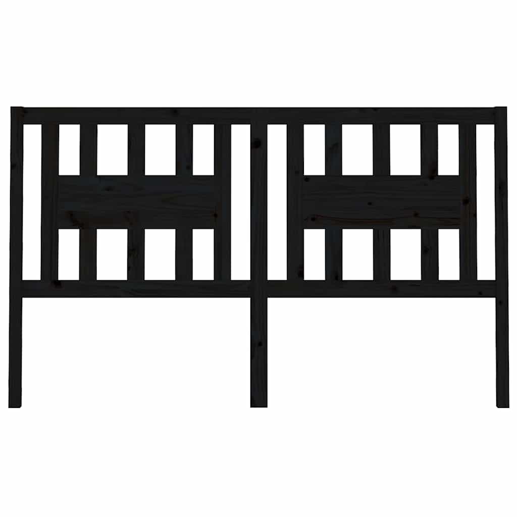 Vidaxl hoofdbord 126x4x100 cm massief grenenhout zwart