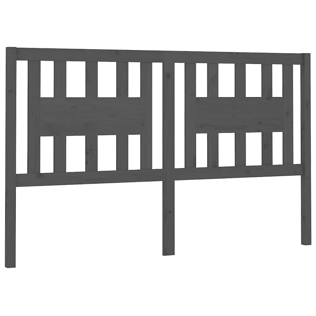 Vidaxl hoofdbord 206x4x100 cm massief grenenhout grijs