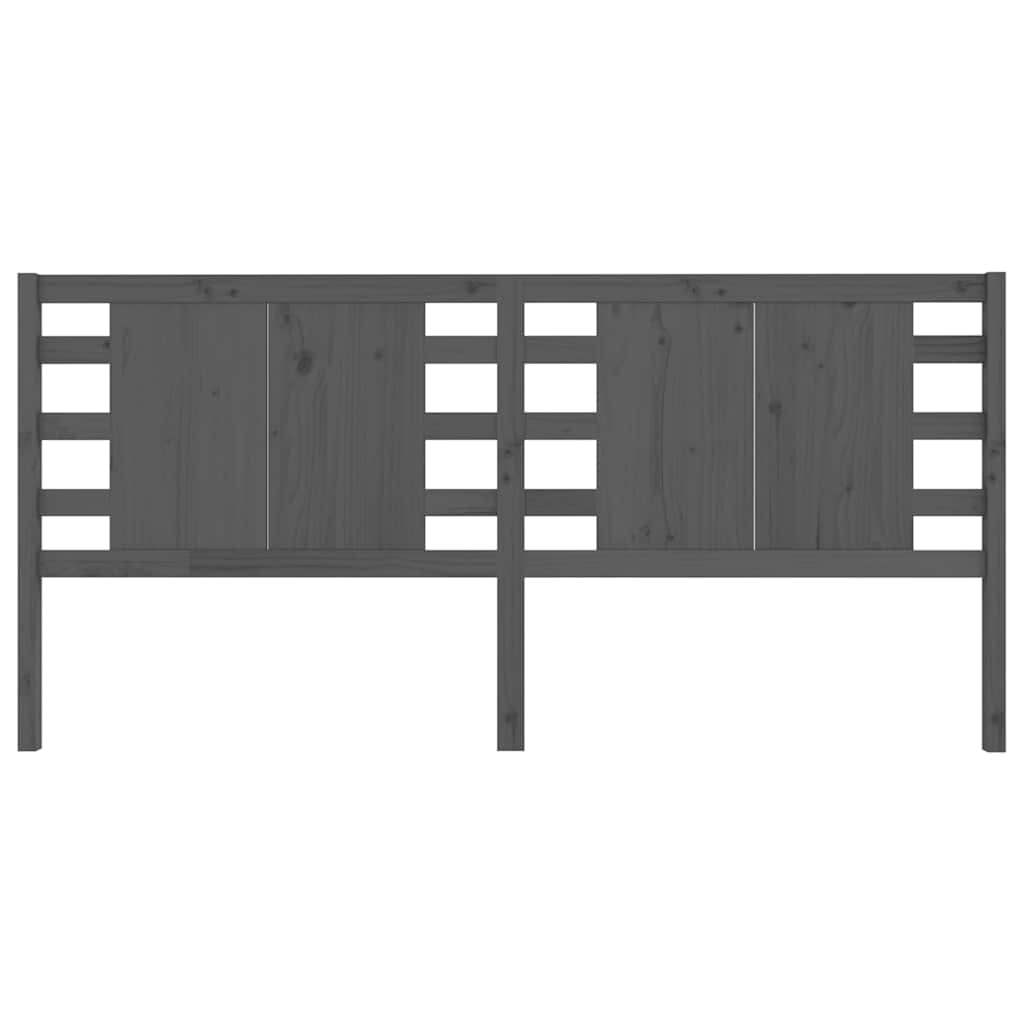 Vidaxl hoofdbord 166x4x100 cm massief grenenhout grijs