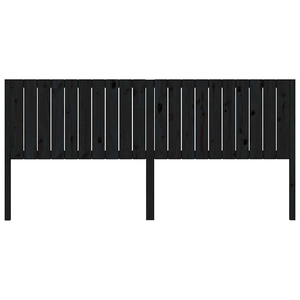 Vidaxl hoofdbord 205,5x4x100 cm massief grenenhout zwart